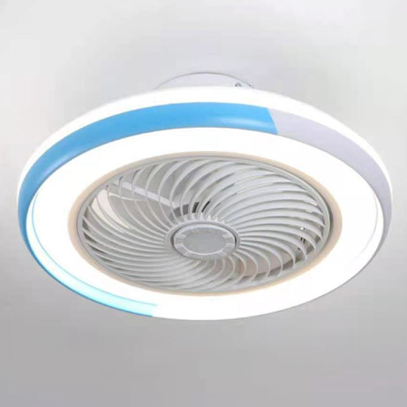 Moderne runde LED -Deckenventilator Leichte einfache Flush Mount Light für Wohnzimmer