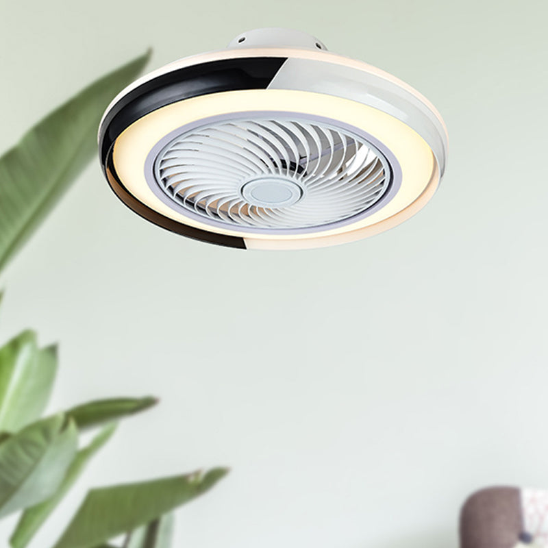 Moderne runde LED -Deckenventilator Leichte einfache Flush Mount Light für Wohnzimmer