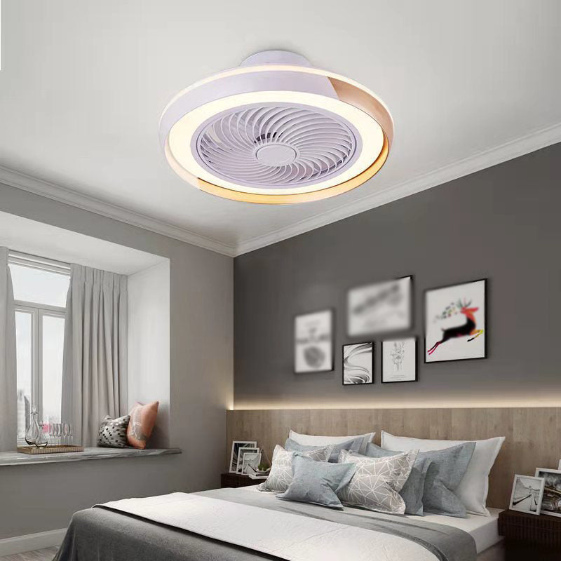 Moderne runde LED -Deckenventilator Leichte einfache Flush Mount Light für Wohnzimmer