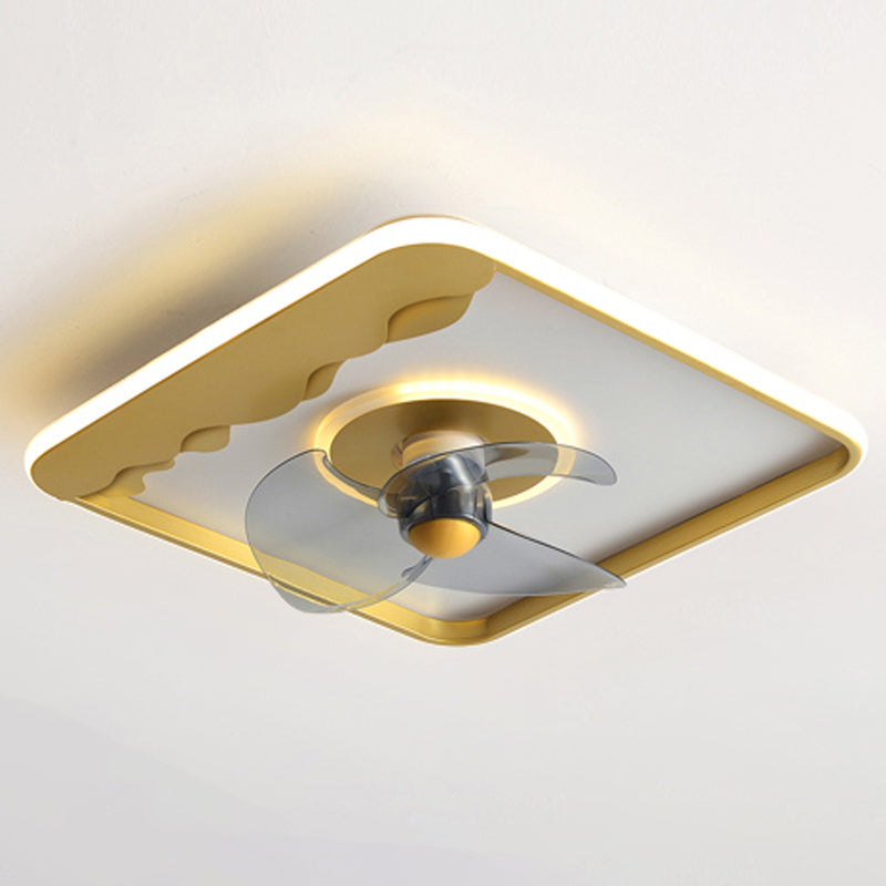 Metal Geometric Ceiling Fan Lights Modern Style 2 Lights Flush Mount Lamp