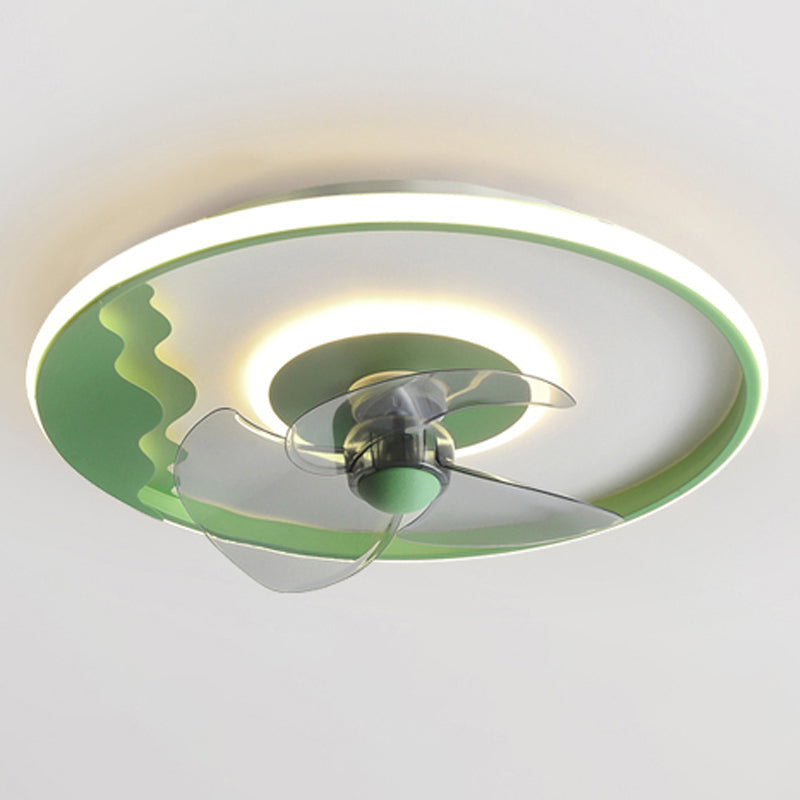 Metal Geometric Ceiling Fan Lights Modern Style 2 Lights Flush Mount Lamp