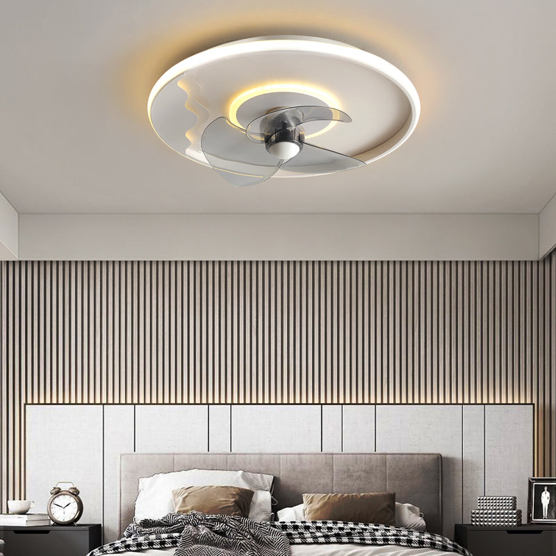 Metal Geometric Ceiling Fan Lights Modern Style 2 Lights Flush Mount Lamp