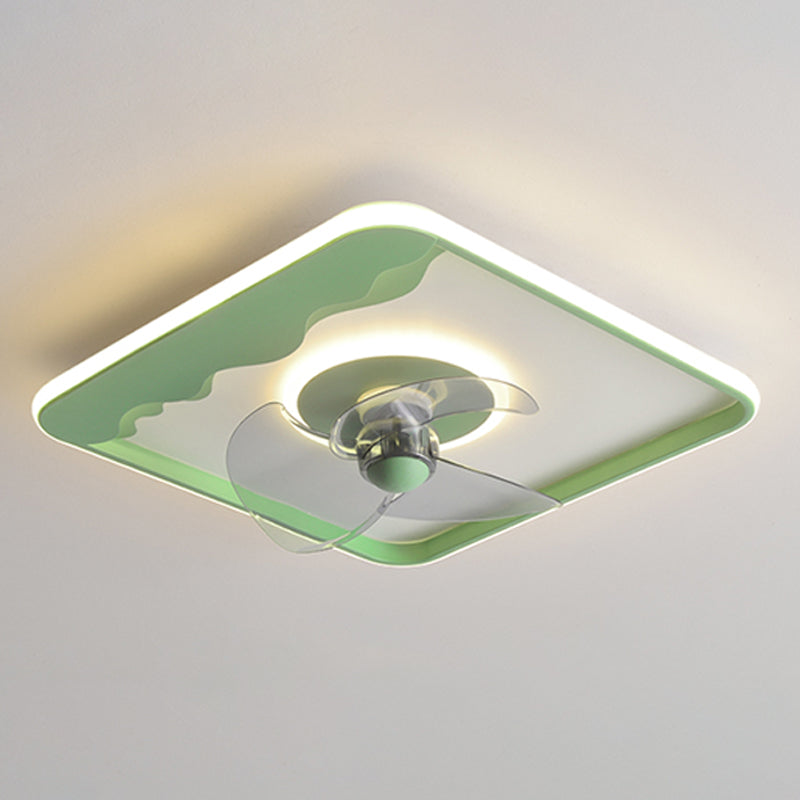 Metal Geometric Ceiling Fan Lights Modern Style 2 Lights Flush Mount Lamp