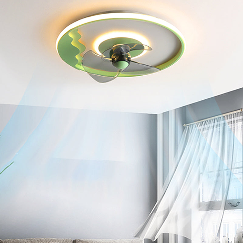 Metal Geometric Ceiling Fan Lights Modern Style 2 Lights Flush Mount Lamp