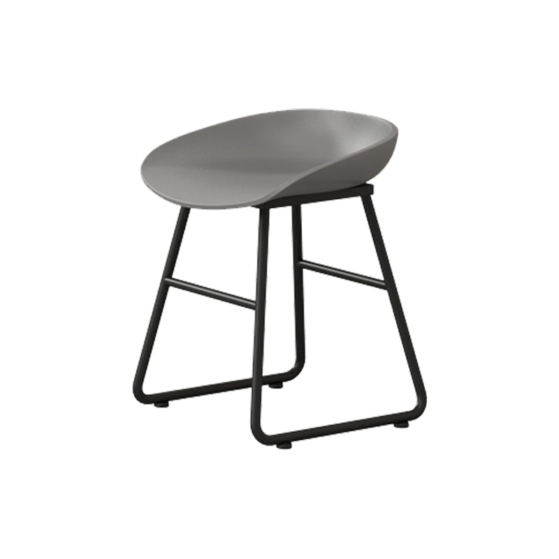 Modern Armless Backrest Counter Stool Iron Kitchen Bar Stool with Plastic Seat