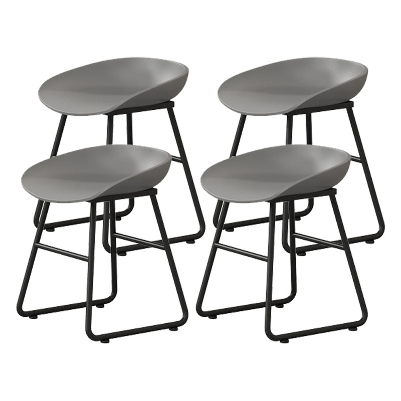 Modern Armless Backrest Counter Stool Iron Kitchen Bar Stool with Plastic Seat