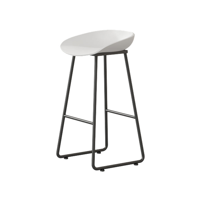 Modern Armless Backrest Counter Stool Iron Kitchen Bar Stool with Plastic Seat