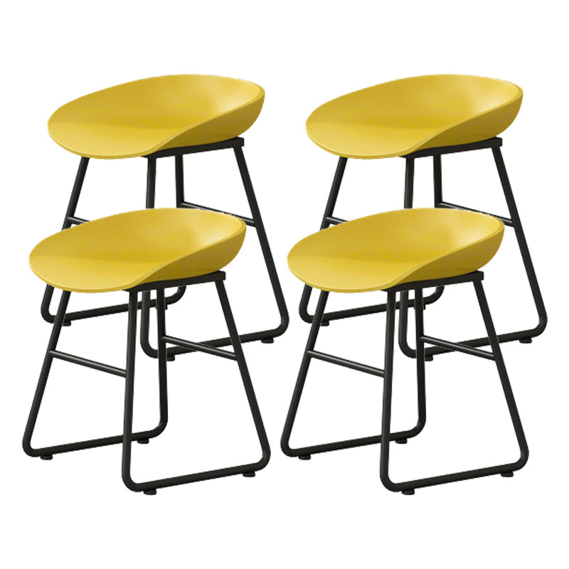 Modern Armless Backrest Counter Stool Iron Kitchen Bar Stool with Plastic Seat