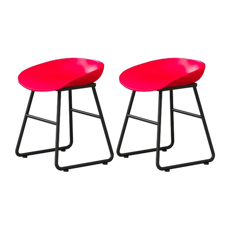 Modern Armless Backrest Counter Stool Iron Kitchen Bar Stool with Plastic Seat