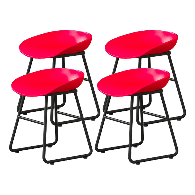 Modern Armless Backrest Counter Stool Iron Kitchen Bar Stool with Plastic Seat