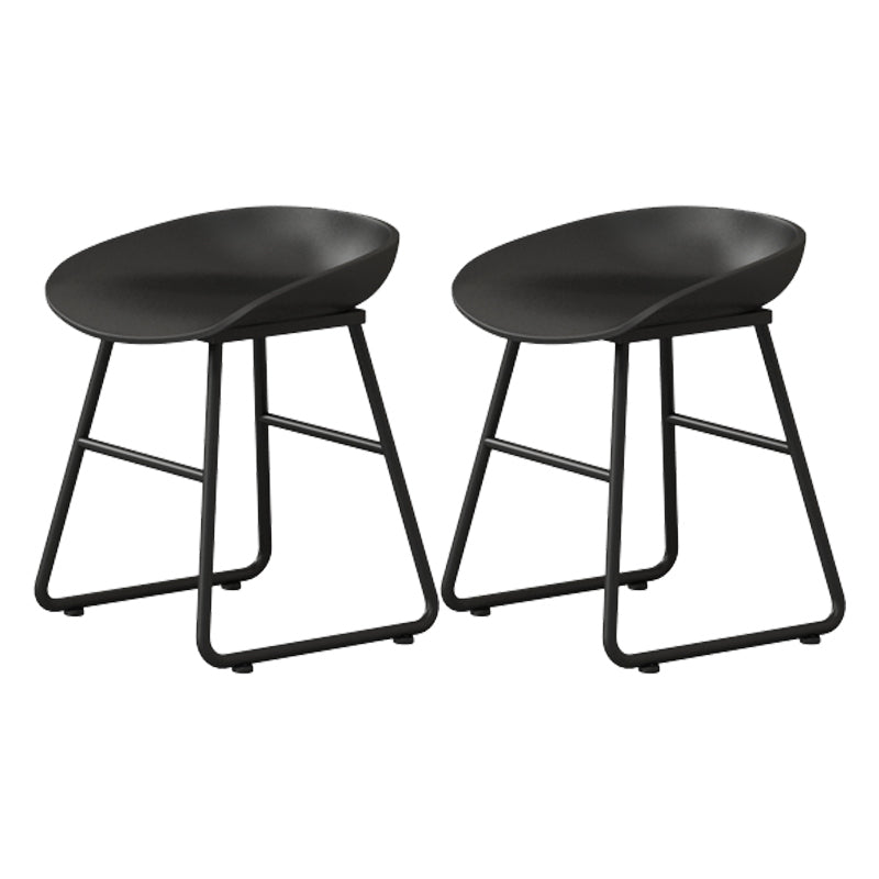 Modern Armless Backrest Counter Stool Iron Kitchen Bar Stool with Plastic Seat