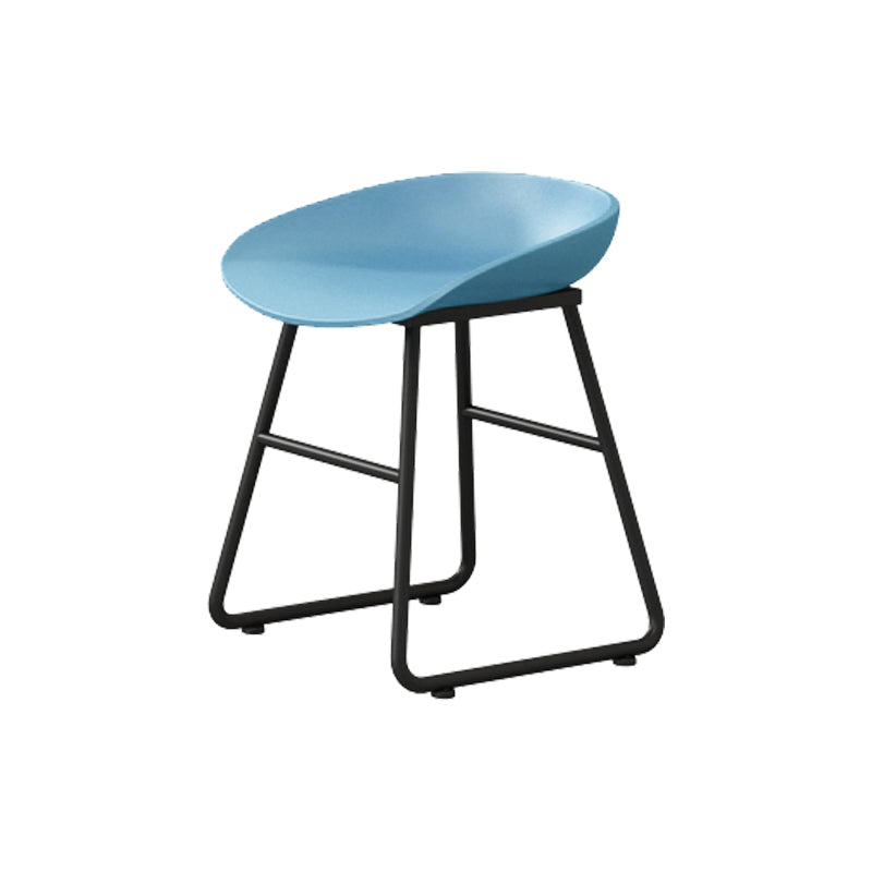 Modern Armless Backrest Counter Stool Iron Kitchen Bar Stool with Plastic Seat
