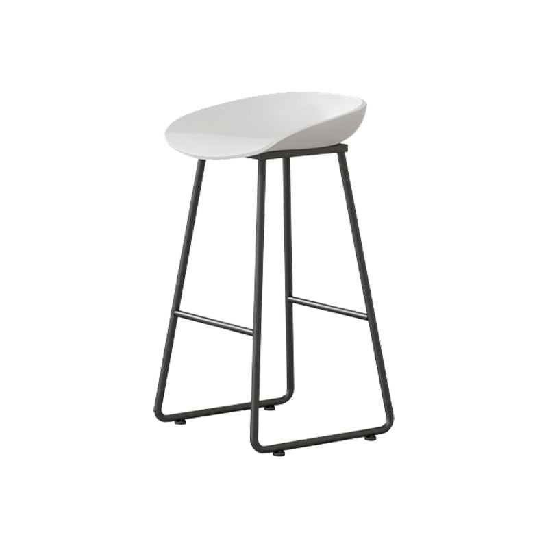 Modern Armless Backrest Counter Stool Iron Kitchen Bar Stool with Plastic Seat