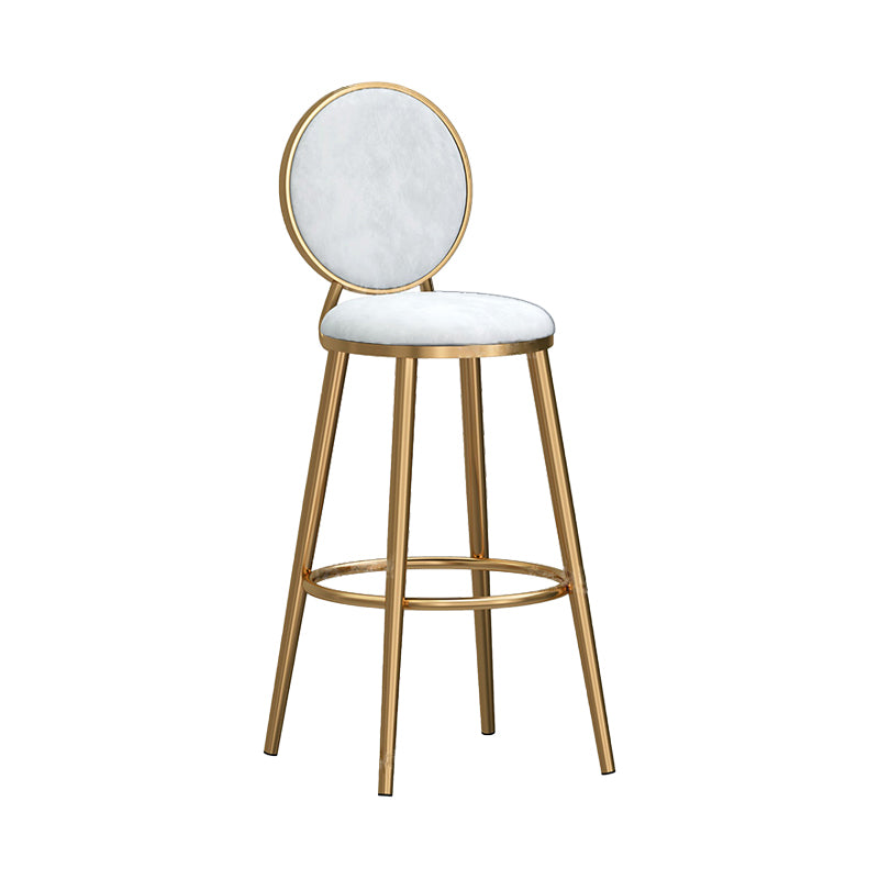 Taburete de fragmento de respaldo de respaldo de brazo de glamour taburete de barra de acero con cojín de terciopelo