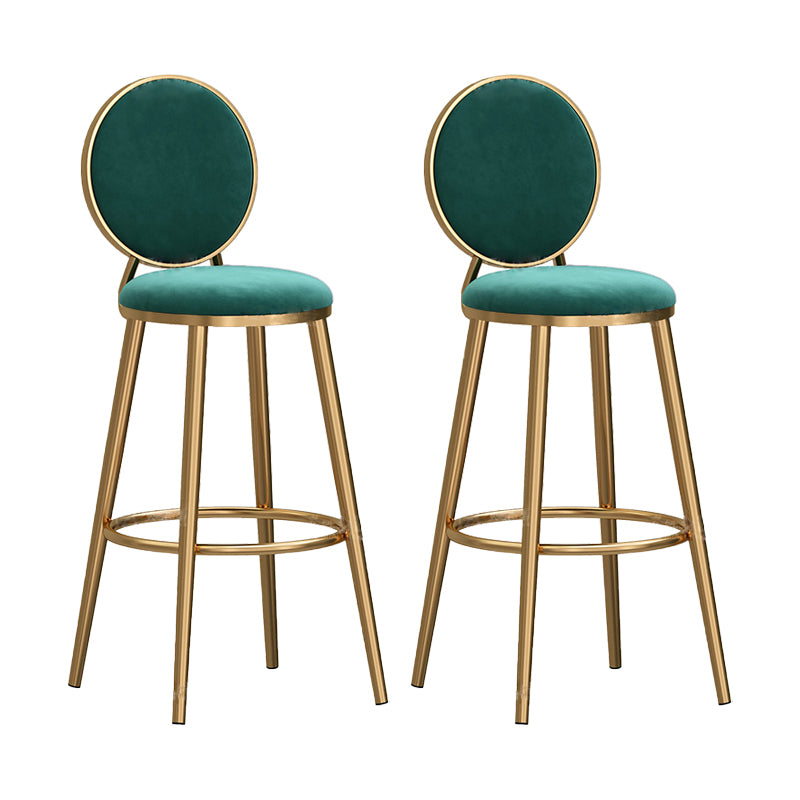 Taburete de fragmento de respaldo de respaldo de brazo de glamour taburete de barra de acero con cojín de terciopelo