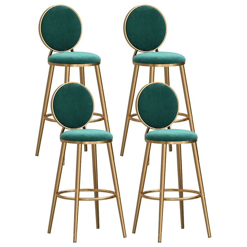 Taburete de fragmento de respaldo de respaldo de brazo de glamour taburete de barra de acero con cojín de terciopelo