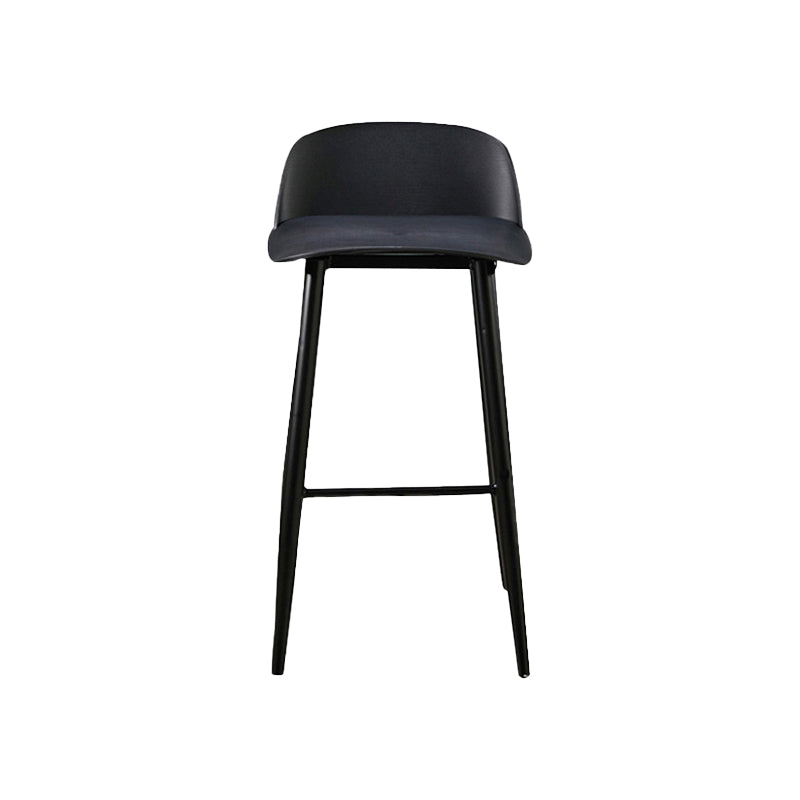 Taburete de asiento de pp de estilo industrial con patas de hierro para barra de cocina