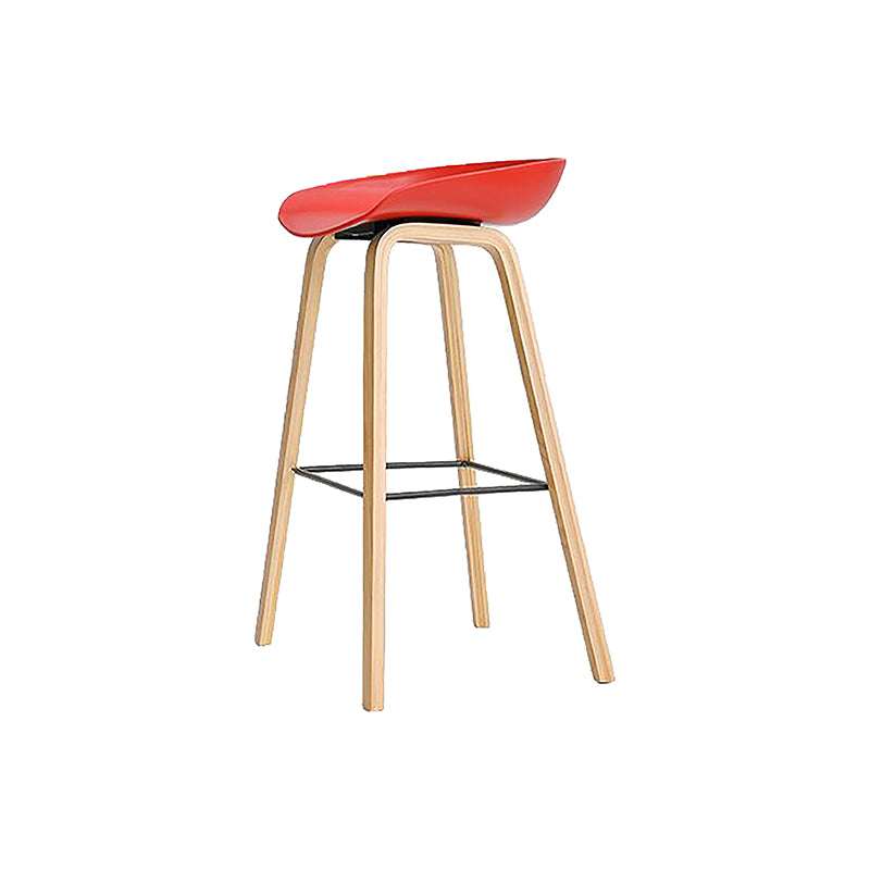 Taburete de bar de madera maciza de estilo moderno con reposapiés y taburete de bar con respaldo bajo de acrílico