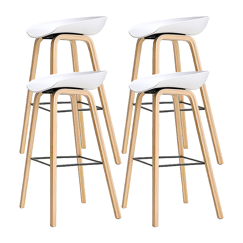 Taburete de bar de madera maciza de estilo moderno con reposapiés y taburete de bar con respaldo bajo de acrílico