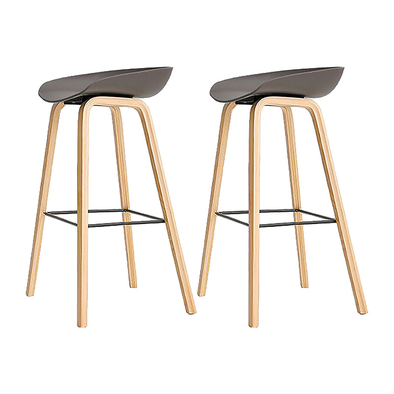 Taburete de bar de madera maciza de estilo moderno con reposapiés y taburete de bar con respaldo bajo de acrílico