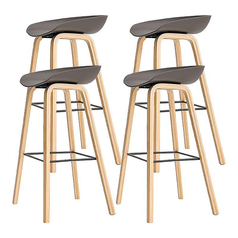 Taburete de bar de madera maciza de estilo moderno con reposapiés y taburete de bar con respaldo bajo de acrílico