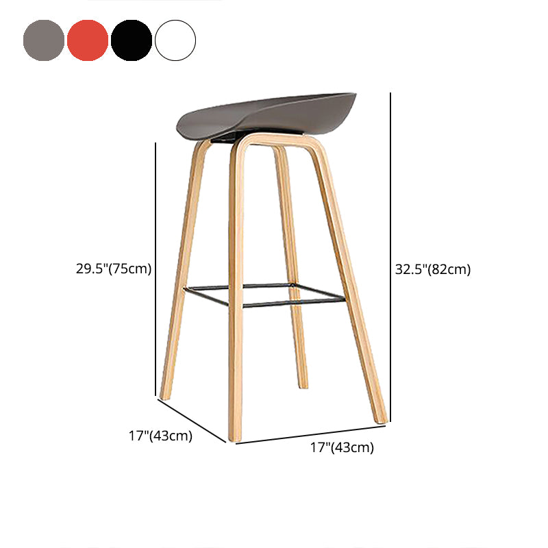 Taburete de bar de madera maciza de estilo moderno con reposapiés y taburete de bar con respaldo bajo de acrílico