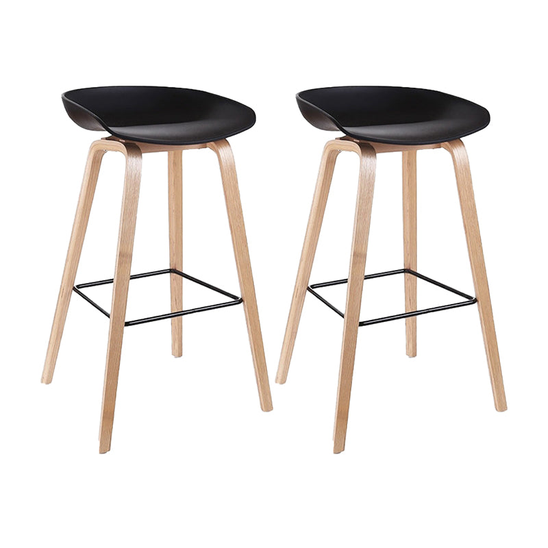 Moderner Stuhl mit Massivholz -Bar mit Fußstütze mit einem Bistro -Bistro -Hocker von Fußstützen 30 Zoll