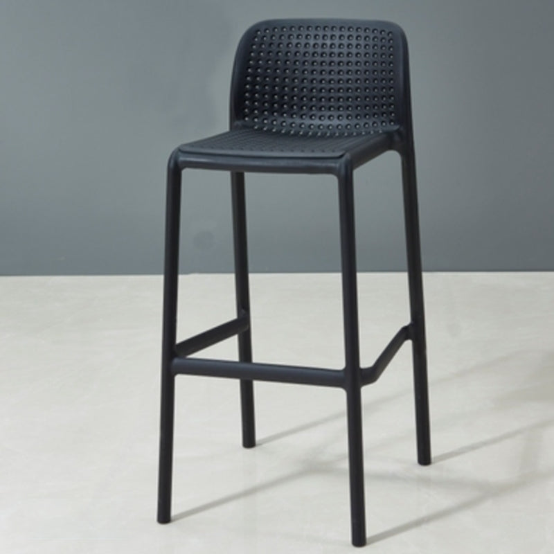 Sgabello da bar in plastica moderno sgabello da banco posteriore senza braccio con sedile di plastica e pedale