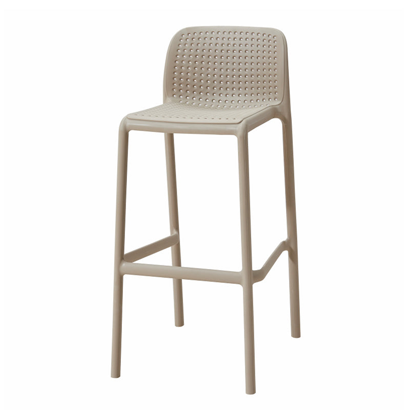 Sgabello da bar in plastica moderno sgabello da banco posteriore senza braccio con sedile di plastica e pedale