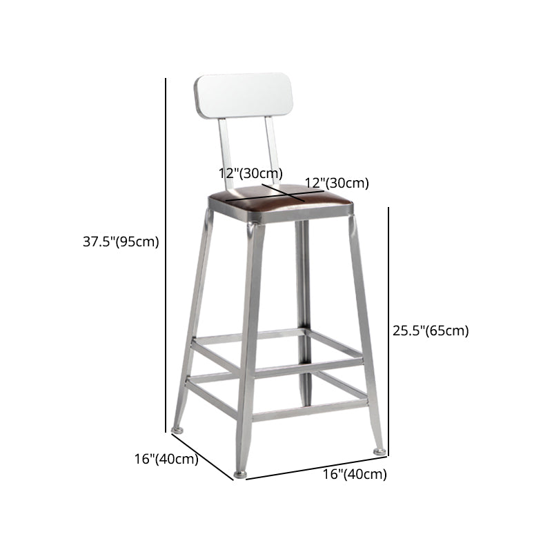 Taburete de bar moderno sin brazos, de hierro, para restaurante, con cojín y pedal de cuero