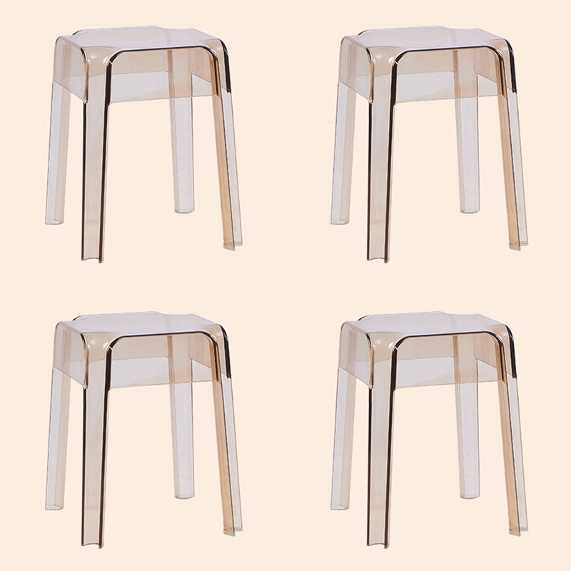 Taburete de bar plástico sin respaldo sin brazos moderno para tienda de té con leche con asiento de plástico