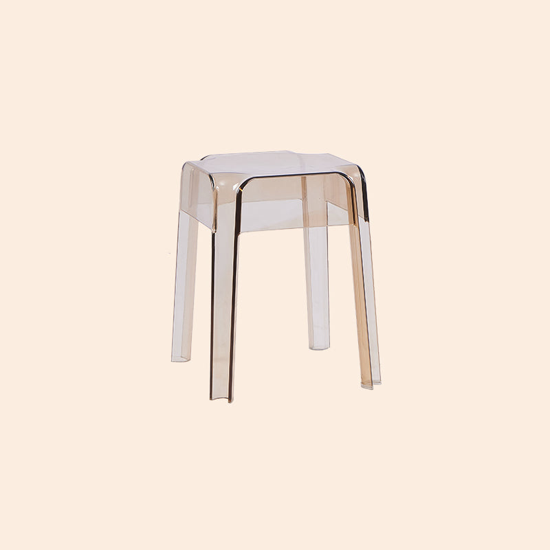 Taburete de bar plástico sin respaldo sin brazos moderno para tienda de té con leche con asiento de plástico