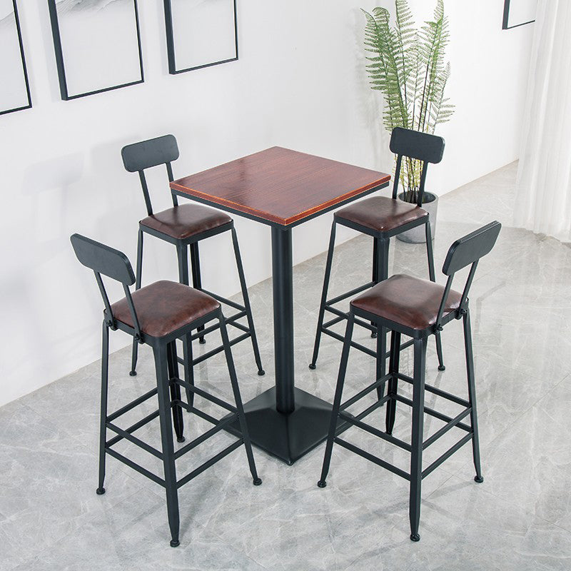 Modern Style Metal Bar Stool with Footrest and Low Back Bistro Simple Bar Stool