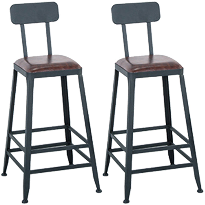 Modern Style Metal Bar Stool with Footrest and Low Back Bistro Simple Bar Stool