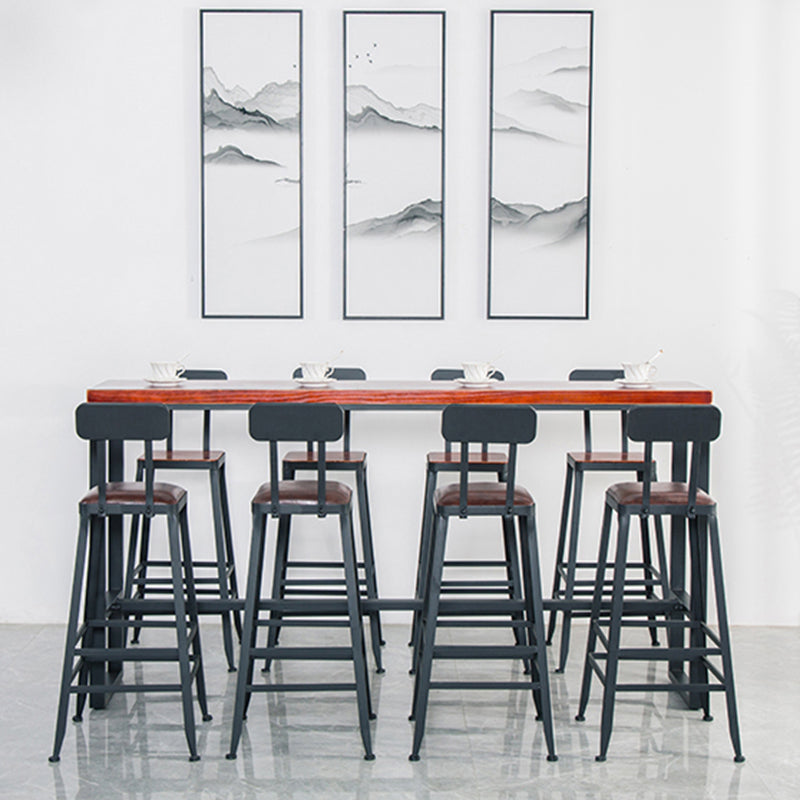 Modern Style Metal Bar Stool with Footrest and Low Back Bistro Simple Bar Stool