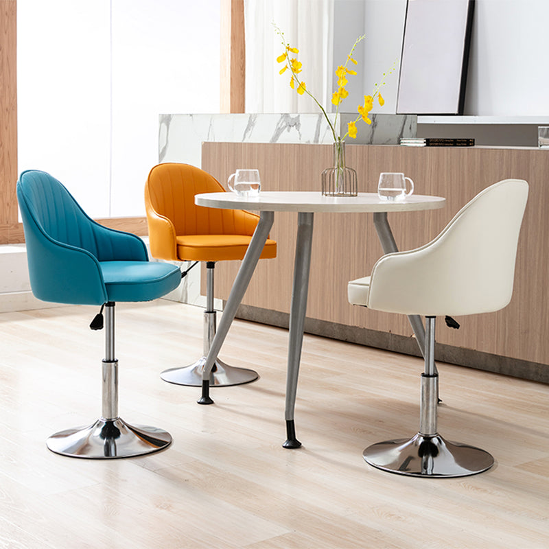 Moderne verstellbare rotierbare Counterhocker Steel Cassier Barhocker mit Lederkissen