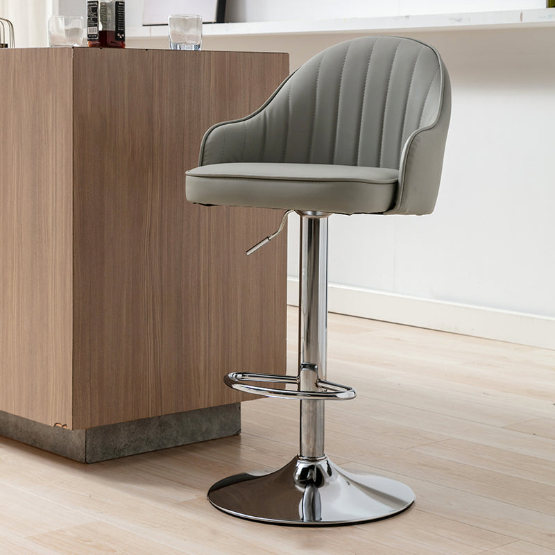 Moderne verstellbare rotierbare Counterhocker Steel Cassier Barhocker mit Lederkissen
