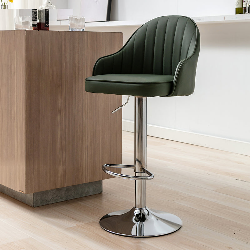 Moderne verstellbare rotierbare Counterhocker Steel Cassier Barhocker mit Lederkissen
