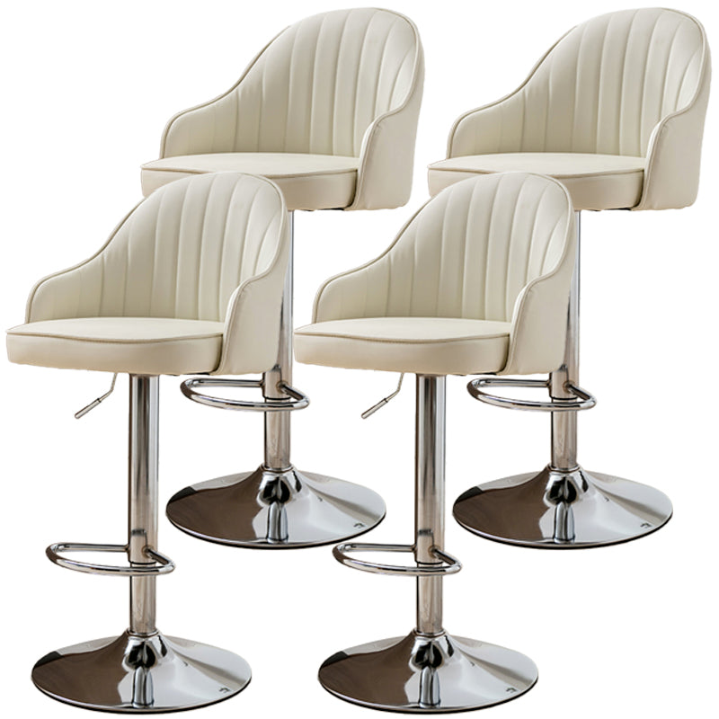 Moderne verstellbare rotierbare Counterhocker Steel Cassier Barhocker mit Lederkissen