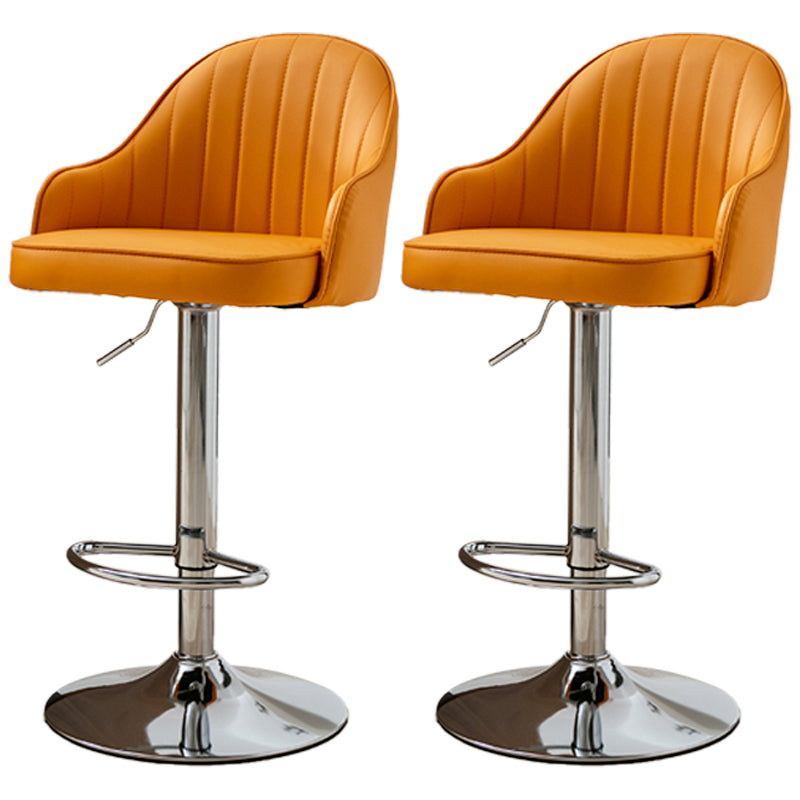 Moderne verstellbare rotierbare Counterhocker Steel Cassier Barhocker mit Lederkissen