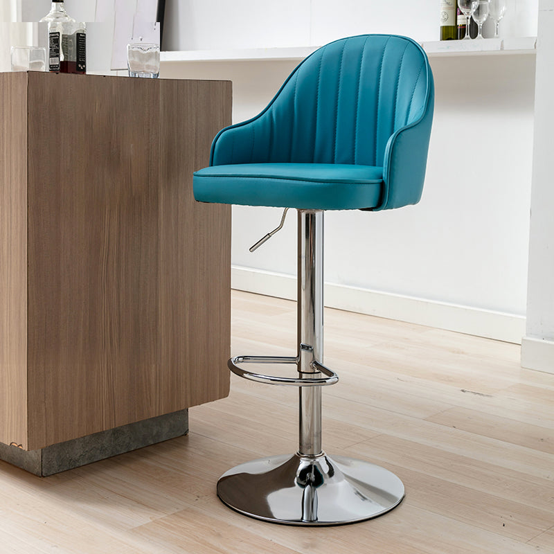 Moderne verstellbare rotierbare Counterhocker Steel Cassier Barhocker mit Lederkissen