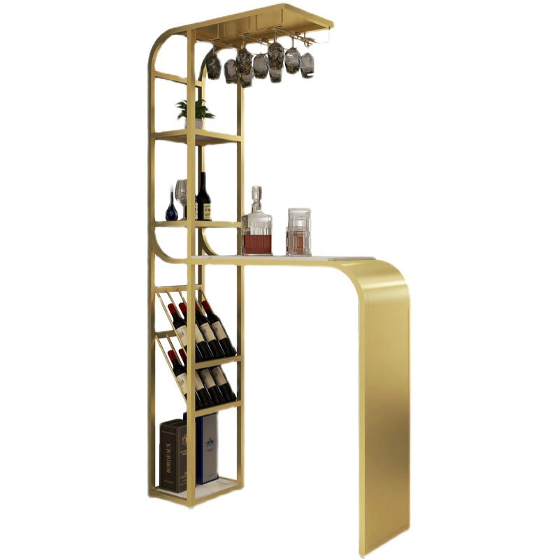 White and Black Modern Style Specialty in Faux Marble and Metal Milk Tea Shop Bar Table