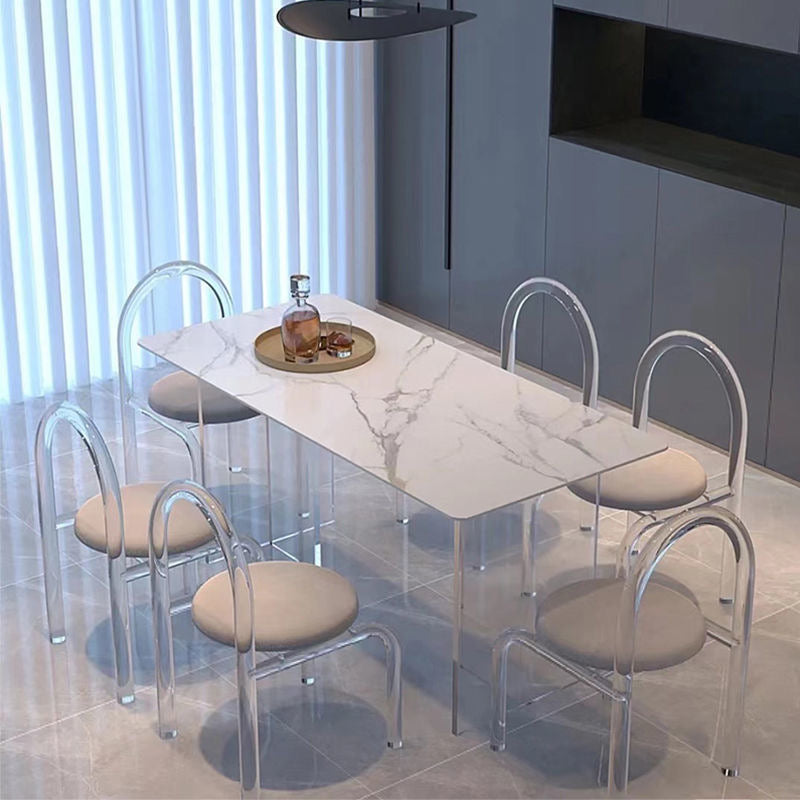 Contemporary 1/2/7 Pieces Furniture Acrylic Dining Room Table with Chairs for Kitchen