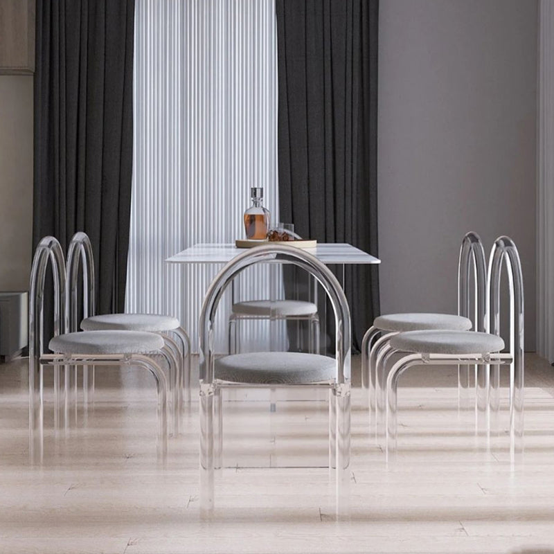 Contemporary 1/2/7 Pieces Furniture Acrylic Dining Room Table with Chairs for Kitchen