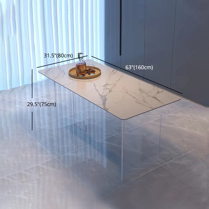 Contemporary 1/2/7 Pieces Furniture Acrylic Dining Room Table with Chairs for Kitchen