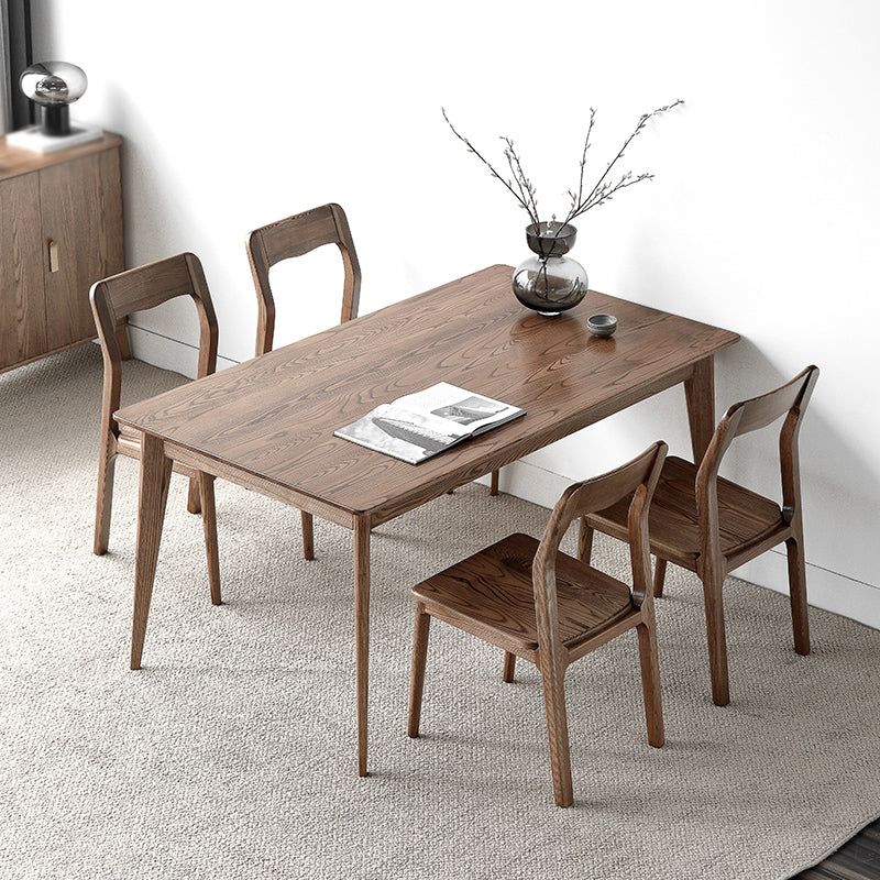 Contemporary Style 1/3/4/5 Pieces Furniture Rectangle Solid Wood Dining Table Set for Home