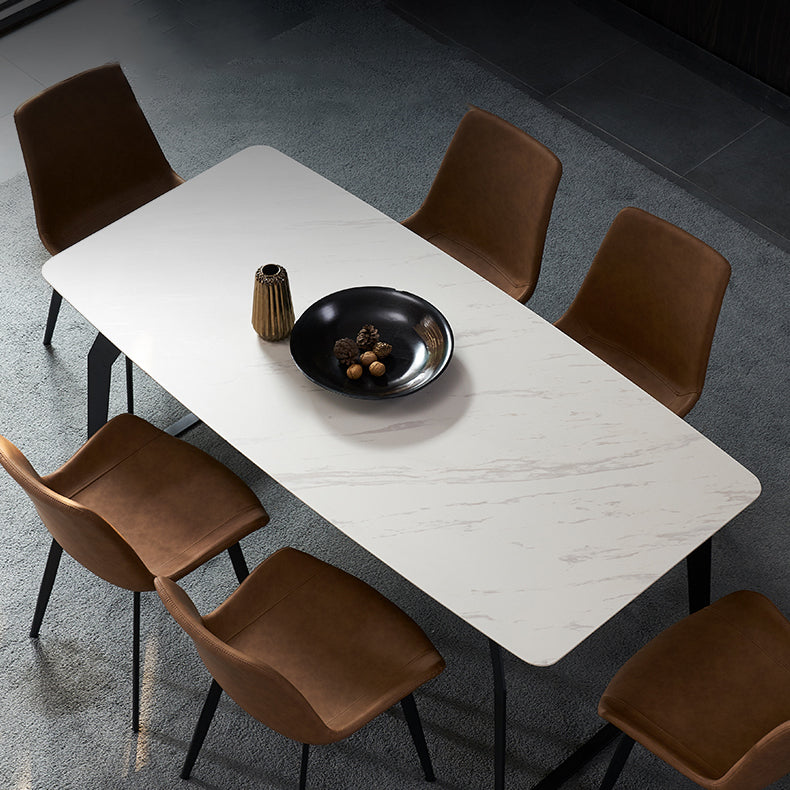 Modern 1/4/5/6/7 Pieces Furniture White Rectangle Sintered Stone Dining Room Set