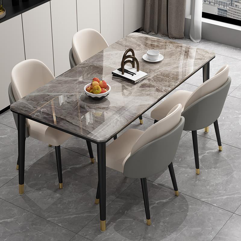 Nordic 1/2/5/7 Pieces Dining Set Rectangular Sintered Stone Dining Table Set for Home Use