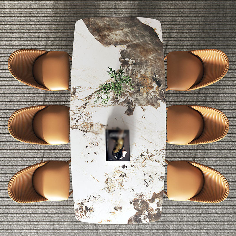 Scandinavian Design 1/4/5/7 Pieces Furniture White Sintered Stone Dining Table Set