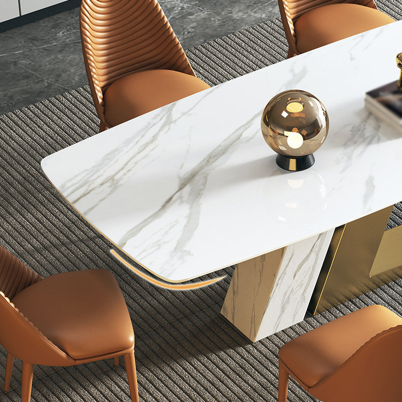 Scandinavian Design 1/4/5/7 Pieces Furniture White Sintered Stone Dining Table Set